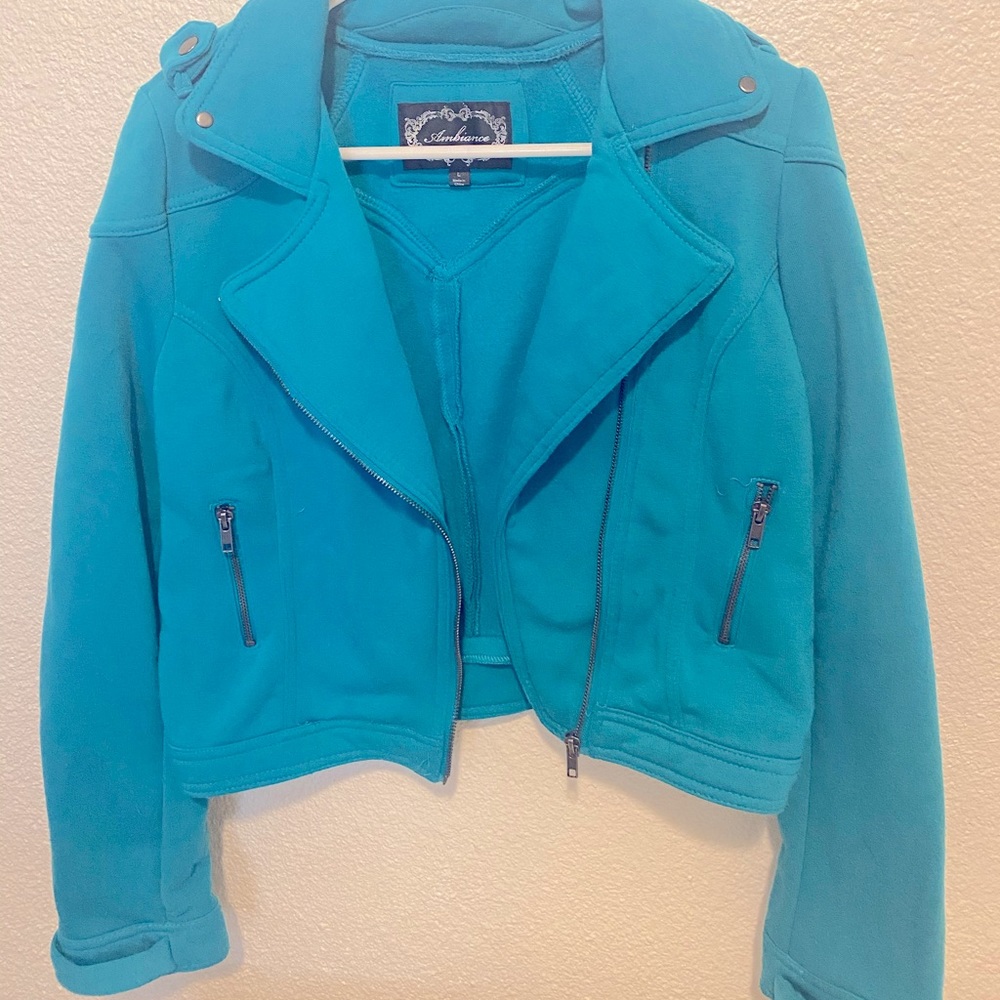 Blue bomber jacket